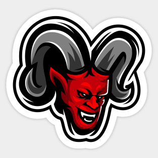 Red devil mascot illustration Sticker